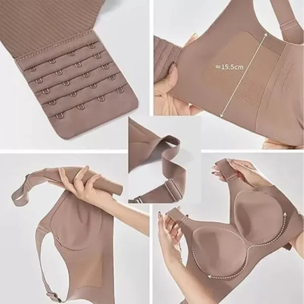 Reggiseno senza cuciture per donna a petto grande comodo e regolabile anti-cedimento coppa piena senza fili per sport e estate - immagine 6