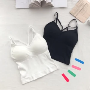Reggiseno push up in cotone da donna sexy con scollo a V top a tubo intimo femminile morbido con imbottitura sul petto