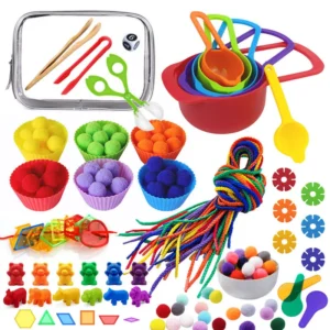 Giocattoli Montessori per Sviluppo delle Abilità Motorie Colorati Giochi di Abbinamento e Conteggio per l'Apprendimento Domestico