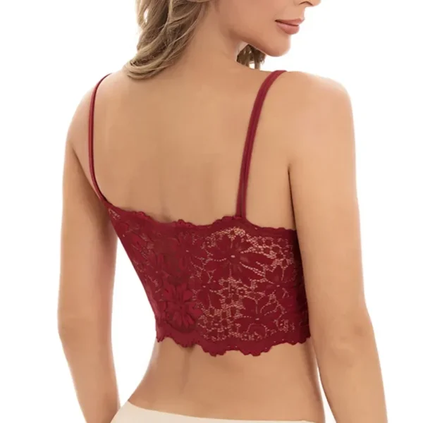 Reggiseno Bralette in pizzo senza cuciture confortevole e sexy in tinta unita per donne Lingerie senza fili gilet femminile - immagine 2