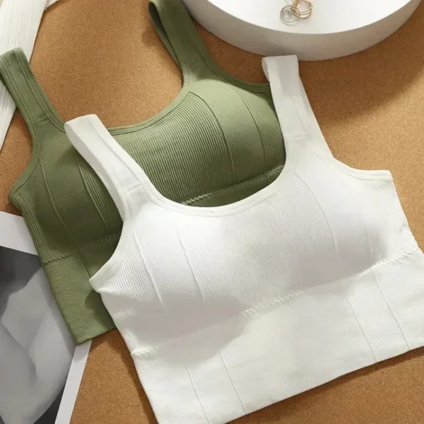 Reggiseno sportivo senza cuciture da donna traspirante e antiurto top corto per yoga e attività sportive - immagine 3