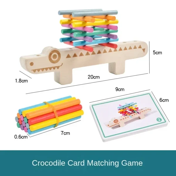 Giocattoli Montessori in legno per lo sviluppo cognitivo dei colori giochi di equilibrio e matematici per bambini dai 2 anni in su - immagine 6