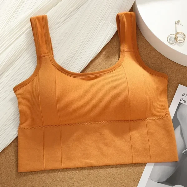 Reggiseno sportivo senza cuciture da donna traspirante e antiurto top corto per yoga e attività sportive - immagine 2