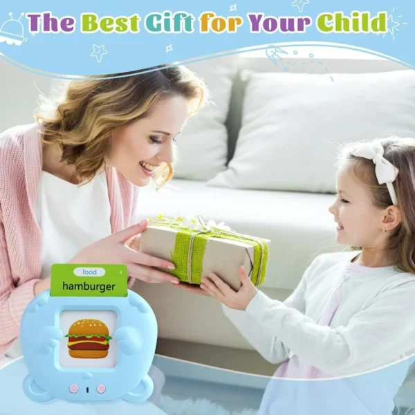 Macchina per schede flash Montessori per apprendimento precoce libro audio elettronico in inglese regalo di compleanno per bambini - immagine 6