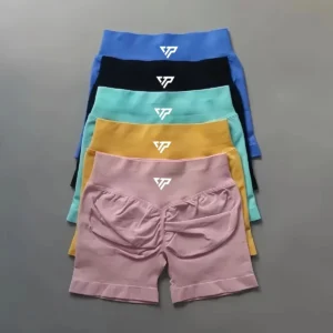 Pantaloncini Yoga Slim KT Traspiranti Senza Cuciture con Fascia Bassa per Allenamento Fitness Pilates e Ciclismo per Ragazze