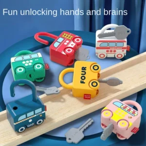 Blocco di apprendimento educativo Montessori per bambini da 1 a 3 anni con chiave e giochi sensoriali numerici