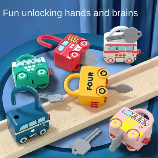 Blocco di apprendimento educativo Montessori per bambini da 1 a 3 anni con chiave e giochi sensoriali numerici