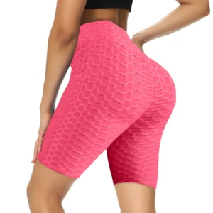 Pantaloncini Capris da Yoga Sexy per Donna con Tasca e Sollevamento Glutei Leggings Sportivi a Bolle