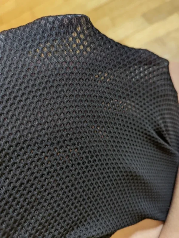 Pantaloncini Sexy Mesh a Vita Alta per Donna 2024 Abbigliamento Sportivo da Ciclismo e Yoga Trasparenti Neri - immagine 6