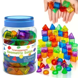 Giocattoli Educativi Montessori per Bambini Matematica 3D Forme Geometriche Colorate Apprendimento Numeri e Lettere