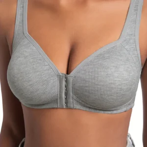 Reggiseno donna chiusura frontale senza ferretto coppe fisse copertura totale ideale per donne di mezza età e anziane