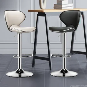 Sgabello da bar industriale moderno regolabile con schienale ergonomico e poggiapiedi sedia girevole per casa bar e ufficio isola della cucina