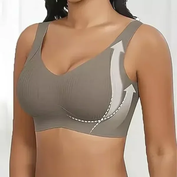 Reggiseno senza cuciture per donna a petto grande comodo e regolabile anti-cedimento coppa piena senza fili per sport e estate - immagine 3