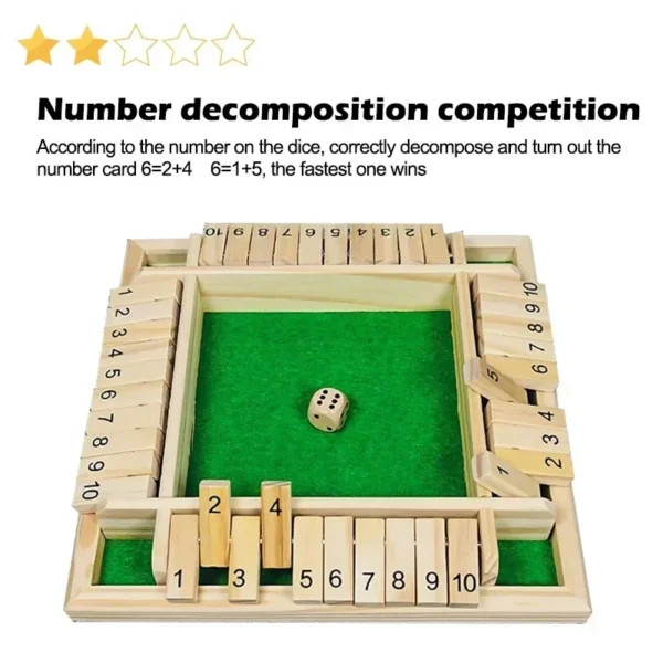 Gioco da Tavolo in Legno Montessori per Bambini con 10 Numeri Giocattolo Educativo per Feste e Attività Familiari con Chiusura su Quattro Lati - immagine 3