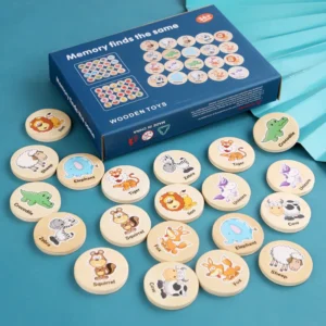 Gioco di puzzle in legno Montessori per bambini Memoria animale Cartoon Scacchi Giocattolo educativo per lo sviluppo del pensiero